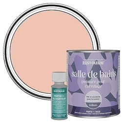 Rust-Oleum Orange Water-Resistant Bathroom Tile Paint in Gloss Finish - Coral 750ml