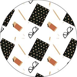 Bonateks, Round Digital Printed Mouse Pad, Non-Slip Base, for Office and Home, Diameter:22cm