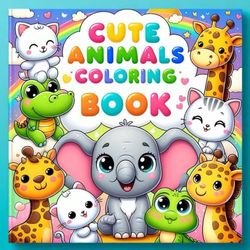 Cute Animals Coloring Book | 30+ Adorable and Simple Illustrations for Fun and Easy Coloring | Girls & Boys 3-8Years | 8,5*8,5In: A Big Collection of ... Preschoolers, and Young Kids to Enjoy!