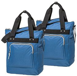 4uniq, Borsa Bagaglio, Borsa da Viaggio, Set di 2 Diverse Versioni, Blu/Nero