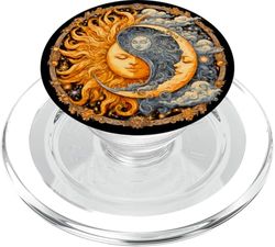 Místico Sol y Luna Celestial Yin Yang Estética Mística PopSockets PopGrip para MagSafe