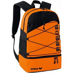 Erima Club 5 Sac à Dos Multifonctions avec Compartiment inférieur Mixte Adulte, Orange/Noir, Taille Unique