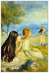 ArtPlaza Renoir Pierre-Auguste-Girls by The Seaside Decoratieve MDF, meerkleurig, 60 x 90 cm