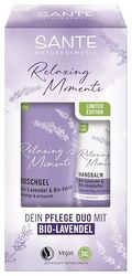 SANTE Naturkosmetik Set regalo lavanda, edizione limitata (X-Mas), rilassante duo di cura con lavanda biologica e vaniglia, ideale come regalo per Natale, gel doccia 200 ml e balsamo a mano 75 ml