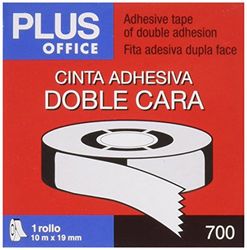 Plus Office 63Q - Nastro biadesivo, 19 mm x 10 m, crema