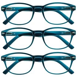 La Société Lunettes De Lecture Mer Bleue Lecteurs Valeur Pack 3 Femmes Hommes RRR76-333 +2,50