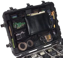 PELI 1669 foto/coperchio organizer, accessorio per valigia PELI Protector originale, compatibile con: PELI 1660, colore: Nero