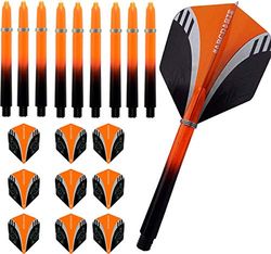 abcdarts ABC Lot de 8 ailettes Pentathlon (30 pièces) et 24 tiges Medium – Orange Tribal