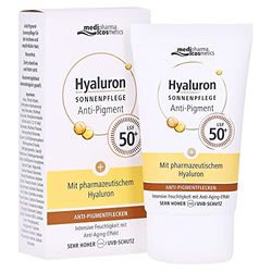 Medipharma Cosmetics Hyaluron - Crema solare per viso antipide e anti età Lsf50, 100 g