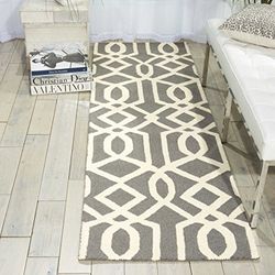 Nourison 99446220875 – Gris/ivoire Tapis tissé, gris/ivoire, 0,6 m 7,6 cm X 2,1 m 15,2 cm