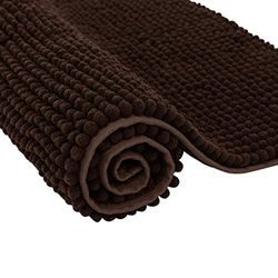 Subrtex Mat Anti-Slip Zachte Korte Pluche Badtapijten voor Badkamer, Donkerbruin, 40×60cm