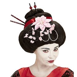 Widmann wdm93335 – pruik Geisha met bloemen en eetstokjes, meerkleurig, één maat