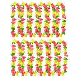 UV FLOOR - Halsketting met neonbloemen, meerkleurig, premium kwaliteit, fluorescerend accessoire, feest, kostuum, 12 stuks