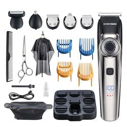 Barberboss Regolabarba uomo, tagliacapelli da uomo, kit di toelettatura da uomo senza fili, trimmer per uomo, impermeabile, taglia naso da uomo QR-6089