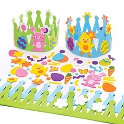 Baker Ross AW122 Easter Crown Kits (Pack of 2) Easter Crafts For Kids to Make, Personalise and Wear For Fancy Dress