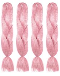 American Dream Brilliant Jumbo Kanekelon Braid for Hair Weaves, Dreads and Avant Garde Creative Styling, Baby Pink, Pack of 4