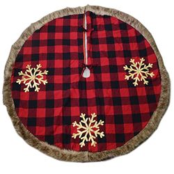 6165030000VACCHETTIBase albero tessuto con fiocchi tartan rosso