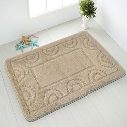 Comart, Alfombra de baño Nicole de Secado rápido, Base Antideslizante de látex, Color Liso, para Ducha y bañera, para Inodoro y bidé, Lavable a máquina, Rectangular, 67 x 100 cm, Beige