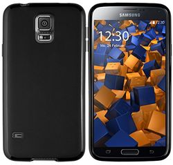 mumbi Fodral kompatibelt med Samsung Galaxy S5/S5 Neo mobiltelefonfodral mobilskal, matt svart