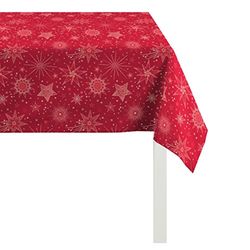 APELT Tischdecke, Polyester, Rouge/Argent, 84 x 84 x 0,2 cm