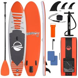 SereneLife Opblaasbaar Stand-Up Paddleboard - Antislip SUP Paddle Board met Peddel, Pomp, Leash en Accessoires - voor Volwassenen en Jeugd