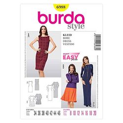 Burda B6988 - Cartamodello per Abito, 19 x 13 cm (Lingua Inglese)