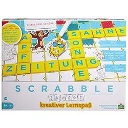 Mattel Games HCK86 - Juego de crucigramas para niños Scrabble Junior con 2 Niveles de Juego, 6 minijuegos y Pegatinas para Personalizar, Juego de Mesa a Partir de 6 años