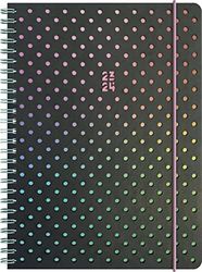 BRUNNEN Schoolagenda "Disco" 2023/2024 2 pagina's = 1 week A5 zwart/roze