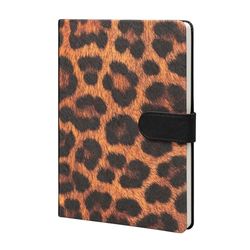 Kokonote Notebook A5 - Luxe Bold Leopard - Faux Leather Notebook A5, Dotted Notebook, Journal Notebook, A5 Sketchbook, A5 Notebook Hardback/University Stationery, Cute Stationery