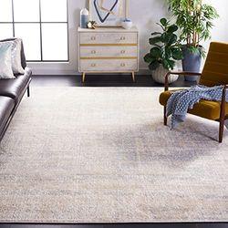 Safavieh Tapis Contemporain pour Salon, Salle à Manger, Chambre à Coucher - Adirondack Collection, Tapis à Poil Court, Beige et Ardoise, 201 x 201 cm