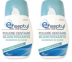 Efiseptyl - Poudre Blanchissante - Bicarbonate De Sodium - Aide à Éliminer Les Tâches - 75 g (Lot de 2)