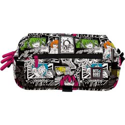 Grafoplás | Estuche Escolar Triple | Yuku | con Solapa de Cierre | Horario Semanal Personalizable | 23x10x10cm | bits&Bobs Pop Up Design | Gran Capacidad | Tira Carrito
