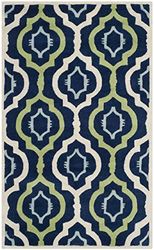SAFAVIEH Tapis Contemporain Pour Salon, Salle à manger, Chambre à coucher - Chatham Collection, Tapis à poil court, Bleu foncé et Multi, 91 X 152 cm