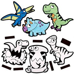 Baker Ross FC805 Magneti Dinosauro di Velluto - Set di 15, Attività Manuali per Bambini