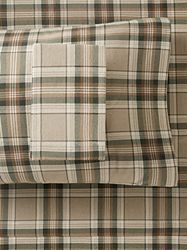 Eddie Bauer Warm Breathable Cotton Flannel Bedding with Deep Pockets, Brushed for Extra Softness, Cozy Home Decor, Oeko-Tex Certified, Edgewood Plaid, Twin