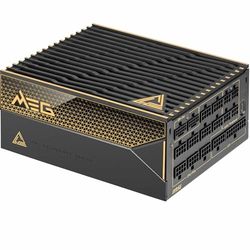 MSI MEG Ai1600T PCIE5 voedingseenheid, 1600W, 80 PLUS titanium, ATX 3.1, PCIe 5.1 GPU-ondersteuning, Dual-native 12V-2x6, kabels met tweekleurige 12V-2x6-connectoren, ATX PSU, gevlochten kabel