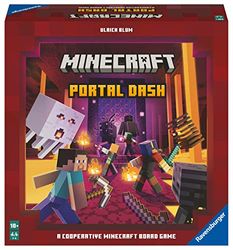 Ravensburger - Minecraft Portal Dash, Versión Española, Juegos de Mesa De Estrategia, 1-4 Jugadores, 10+ Años