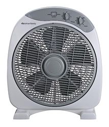 Melchioni Family | Ventilatore da Tavolo con 3 Velocità, Ventola a 5 Pale Diametro 30 cm, con Funzione di Oscillazione, Ventilatore Box Fan, Colore Grigio