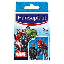 Hansaplast Cerotti MARVEL, Cerotti Bambini Con Spider-Man, Capitan America E Hulk, Delicati Sulla Pelle E Facili Da Rimuovere, 1 Confezione Da 20 Cerotti Assortiti