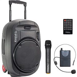 Ibiza - PORT12UHF-MKII-TWS - Altavoz portátil 12"/700W MAX con 2 micrófonos (UHF), Mando a Distancia y Funda Protectora - Bluetooth, USB, SD y TWS - 5 a 7h de autonomía