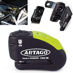 Artago 30 x 1 Cadeado anti-roubo disco com alarme 120 Db alta gama e suporte para Bmw Gs R1250Gs, R1200Gs, F850G