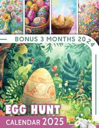 Egg Hunt Calendar 2025 Bonus 3 months 2024, Planning and Organizing in Large Size 8.5 x 11