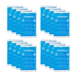 Relaxdays Ghiaccio Gel Termico, 16 Sacchetti Terapia Caldo Freddo, 9x15 cm, Cuscinetti Refrigeranti, Primo Soccorso, Blu