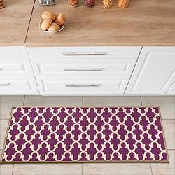 Ottomanson Ottohome Collection Color - Tapete de design contemporâneo de Morrocon Trellis, antiderrapante, parte traseira de borracha, nylon, roxo, 50 cm x 150 cm