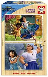 Educa - Encanto, Disney. 2 Puzzles de Madera con 50 Piezas Cada uno, a Partir de 4 años. 2 Puzzles Infantil de Madera Ecológica de Encanto compuestos por 50 Piezas Cada uno. Eco Friendly (19198)