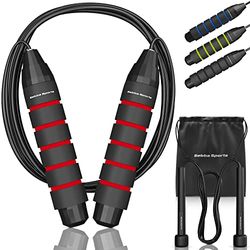 Sebba Sports - Professional Sports Jump Ropes – Regolabile – Peso – Rosso – Include Speed Rope