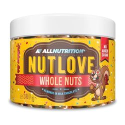 ALLNUTRITION Nutlove Whole Nuts - Amandes au Chocolat au Lait et à la Cannelle - Chocolat sans Sucre Ajouté - Friandises à Faible Teneur en Calories - En-cas Sain - 300g