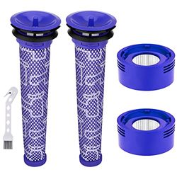 Anicell V8 Filter Replacement for Dyson V8 Animal V8 Absolute V8 Motorhead Origin SV10 V7 Animal V7 Fluffy Cordless Stick Vacuum, 2 HEPA Post Filters+2 Pre Filters, Part 965661-01 & 967478-01