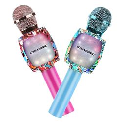 DYNASONIC Micrófono Karaoke Bluetooth, Juguetes para niños y niña Microfono Inalámbrico Karaoke Portátil con Luces LED para Niños, Regalos Originales niños (Pack 2 Micros)