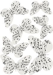 Décoration adhésive 7 Papillons 3D Prelude - Notes de Musique